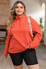 Plus Size Zip-Up Dropped Shoulder Sweatshirt