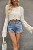 Round Neck Long Sleeve Cropped Sweater