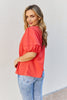 Petal Dew Sweet Innocence Full Size Puff Short Sleeve Top In Tomato