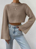 Mock Neck Long Sleeve Cropped Sweater