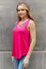 BOMBOM Criss Cross Front Detail Sleeveless Top in Hot Pink