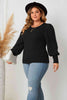 Plus Size Round Neck Lantern Sleeve Blouse