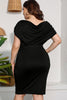 Plus Size Ruched V-Neck Dress