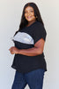 Sew In Love Shine Bright Full Size Center Mesh Sequin Top in Black/Silver