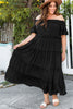 Plus Size Off-Shoulder Ruffle Trim Maxi Dress