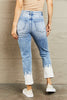 BAYEAS High Waisted Distressed Painted Cropped Skinny Jeans