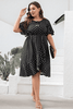 Plus Size Polka Dot Flutter Sleeve Dress