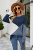 Color Block Round Neck Sweater