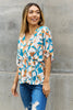 BOMBOM Floral Print Wrap Tunic Top