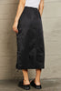 HYFVE Just In Time High Waisted Cargo Midi Skirt in Black