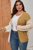 Plus Size Color Block Dropped Shoulder Cardigan