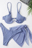 Ribbed High Cut Three-Piece Swim Set