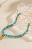 Turquoise Beaded 18K Gold-Plated Sun Shape Pendant Necklace