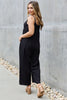 HEYSON All Day Full Size Wide Leg Button Down Jumpsuit in Black