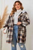 Plus Size Plaid Drop Shoulder Hooded Coat