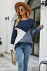 Color Block Round Neck Sweater