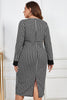 Melo Apparel Plus Size Houndstooth V-Neck Midi Dress