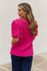 And The Why Full Size Bubble Textured Puff Sleeve Top