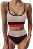 Color Block Spaghetti Strap Two-Piece Swim Set