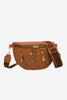 PU Leather Multi Zipper Shoulder Bag