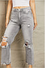 BAYEAS High Waisted Cropped Straight Jeans