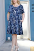 Plus Size Printed Round Neck Short Sleeve Dress