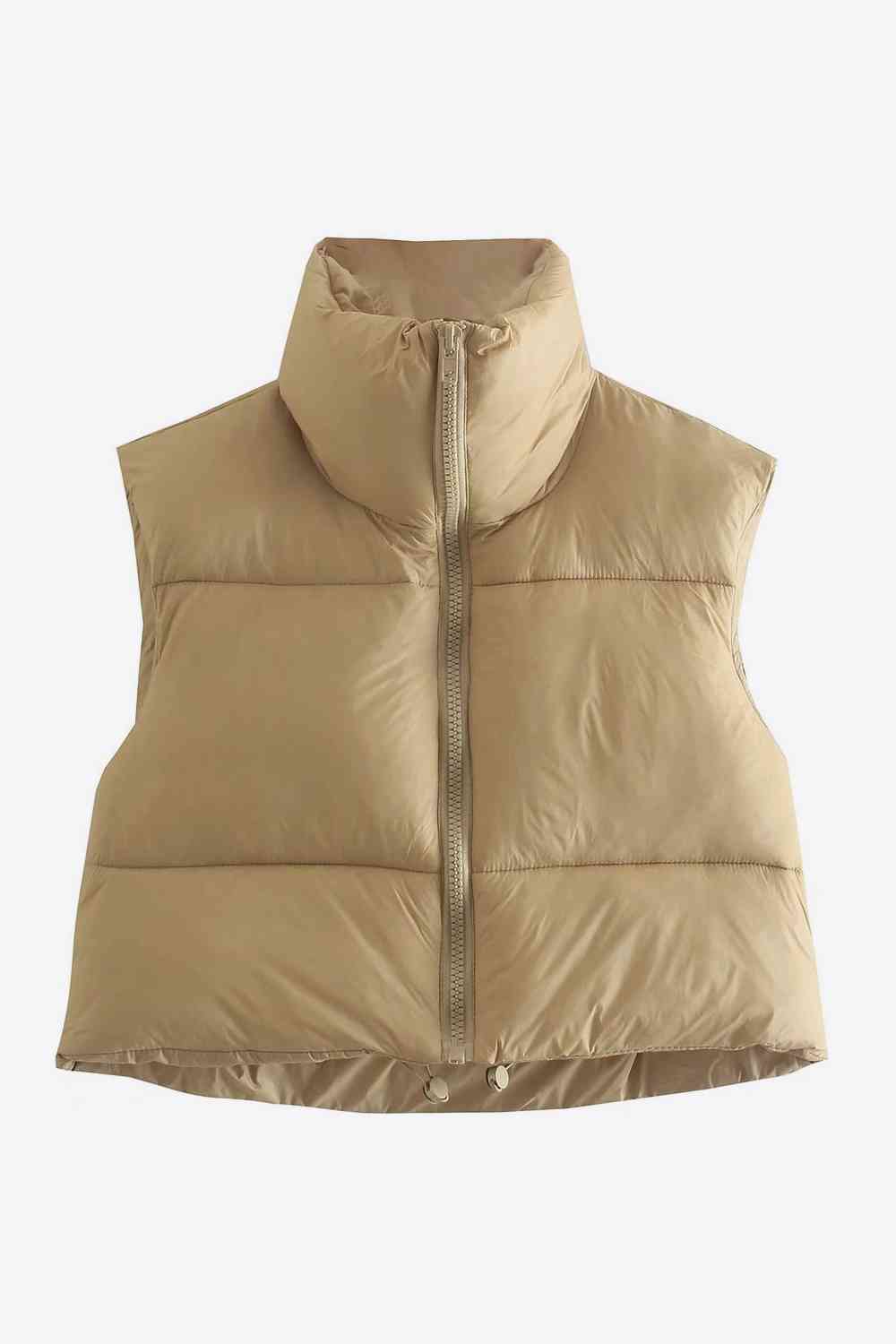 Zip-Up Drawstring Puffer Vest