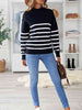 Striped Shoulder Detail Sweater