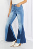 Vibrant Sienna Full Size Color Block Flare Jeans