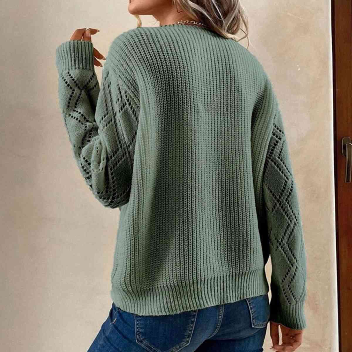 Contrast V-Neck Sweater