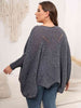 Plus Size Round Neck Batwing Sleeve Sweater