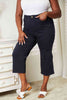 Judy Blue Full Size High Waist Tummy Control Garment Dyed Wide Cropped Jeans