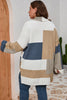 Plus Size Color Block Long Sleeve Cardigan