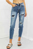 Judy Blue Dahlia Full Size Distressed Patch Jeans